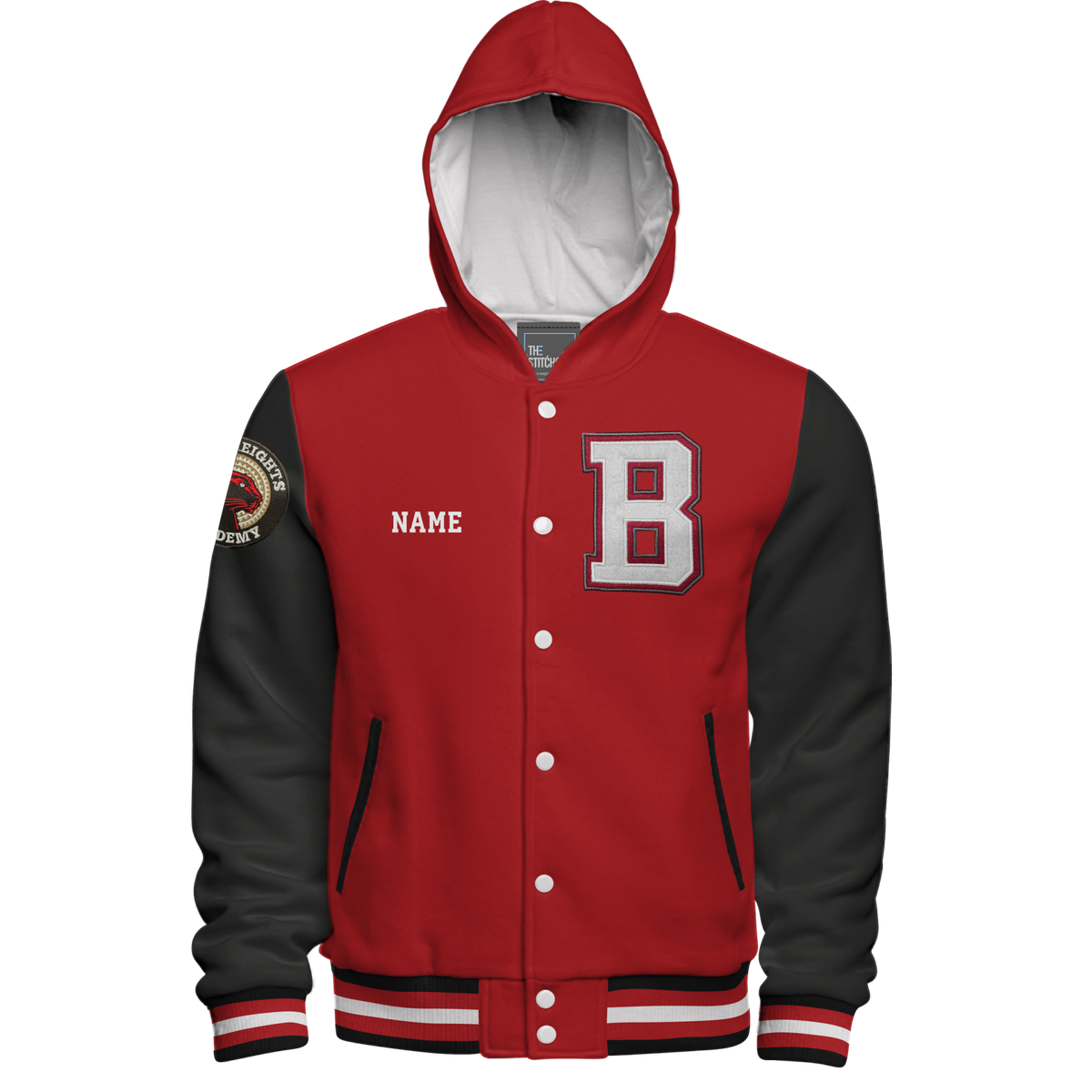 Hooded Cotton Fleece Varsity Jacket With No Lining – Branded Originals